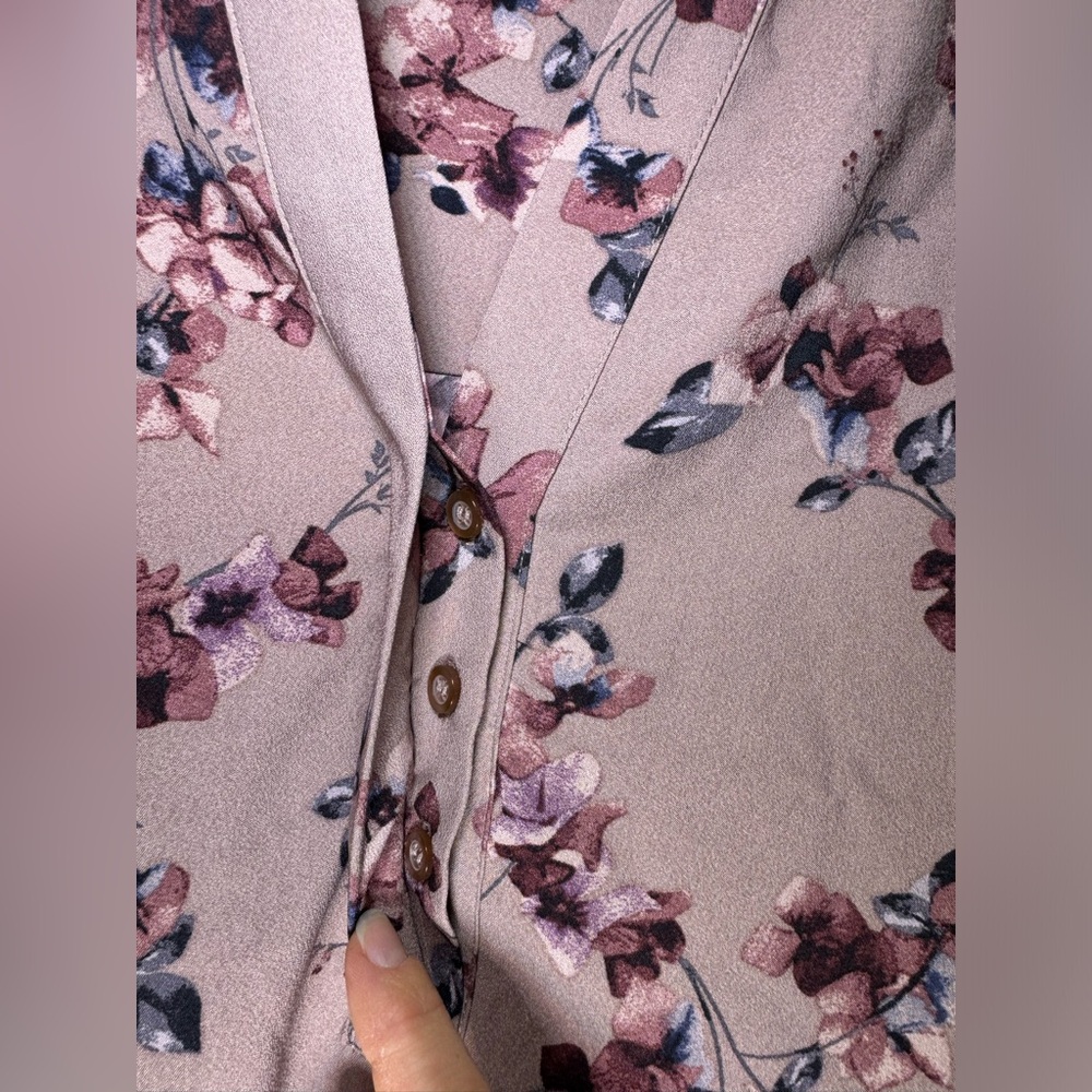 Hilary Radley Mauve Floral Business Casual Blouse Size XXL - Picture 3 of 9